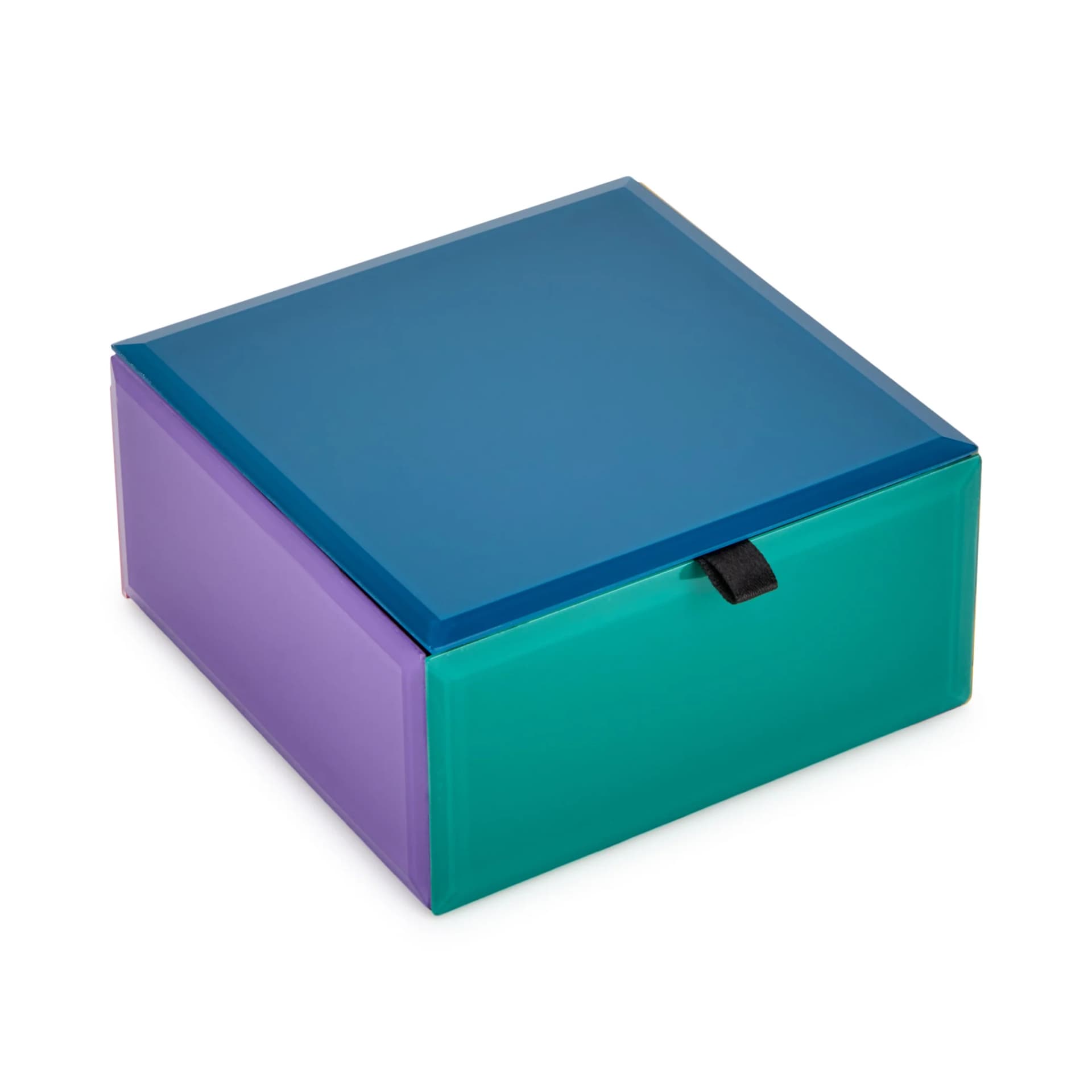 Colorblock Glass Jewelry Box - Blue Multi by Pozzi Milano Spa