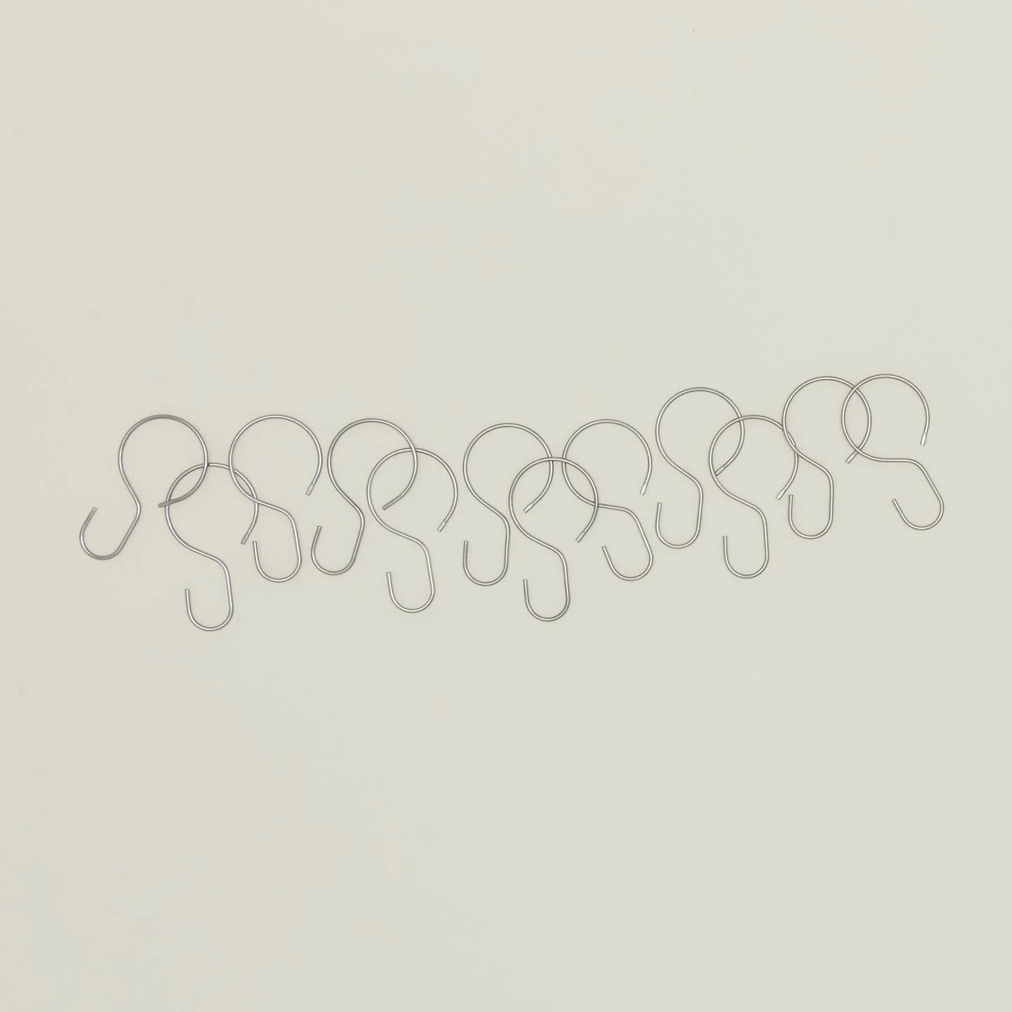 Shower Curtain Hooks, Set of 12 - Stainless Steel by Quiet Town
