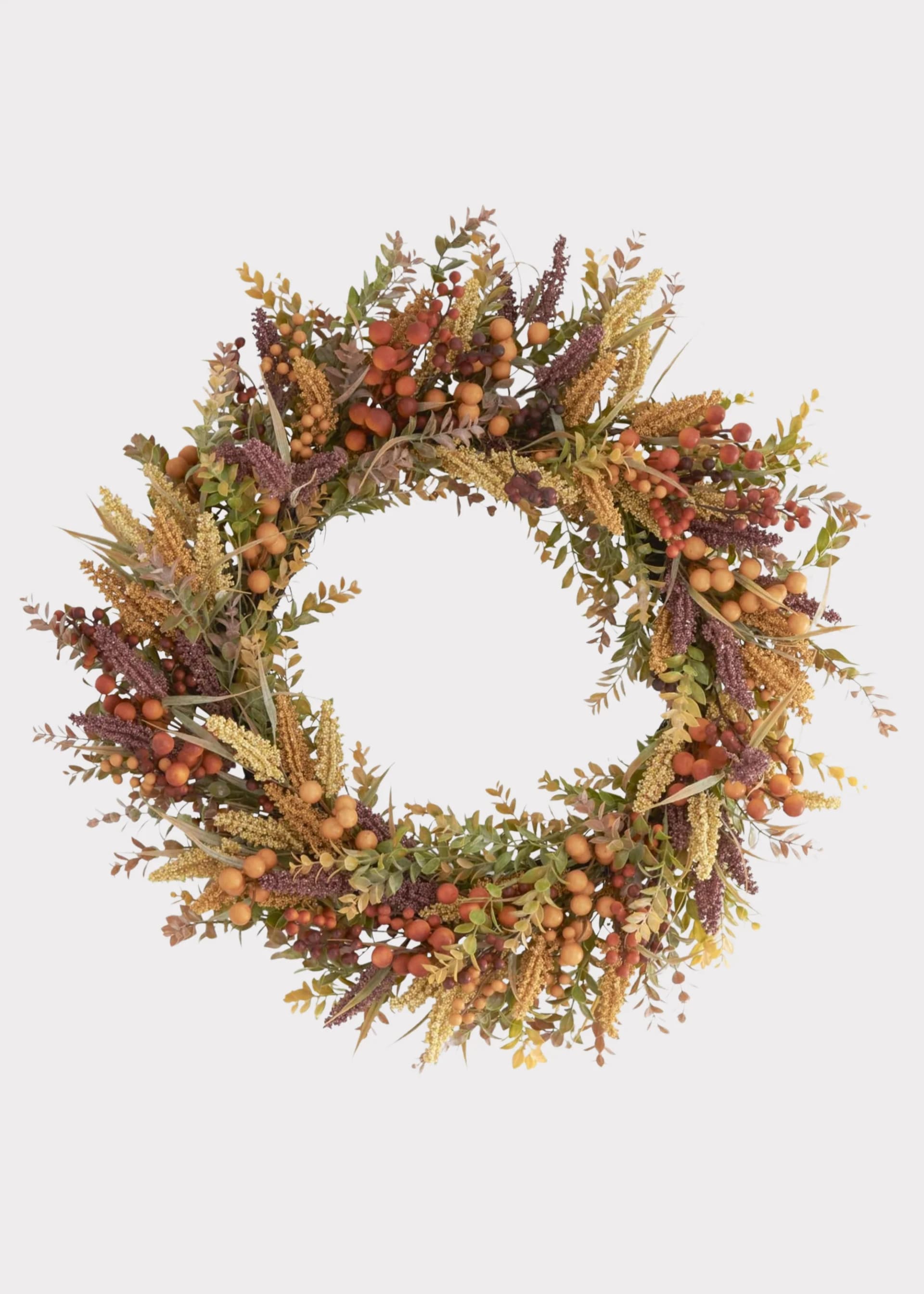Colorful Mixed Fake Fall Foliage and Berry Wreath - 30" by Radial