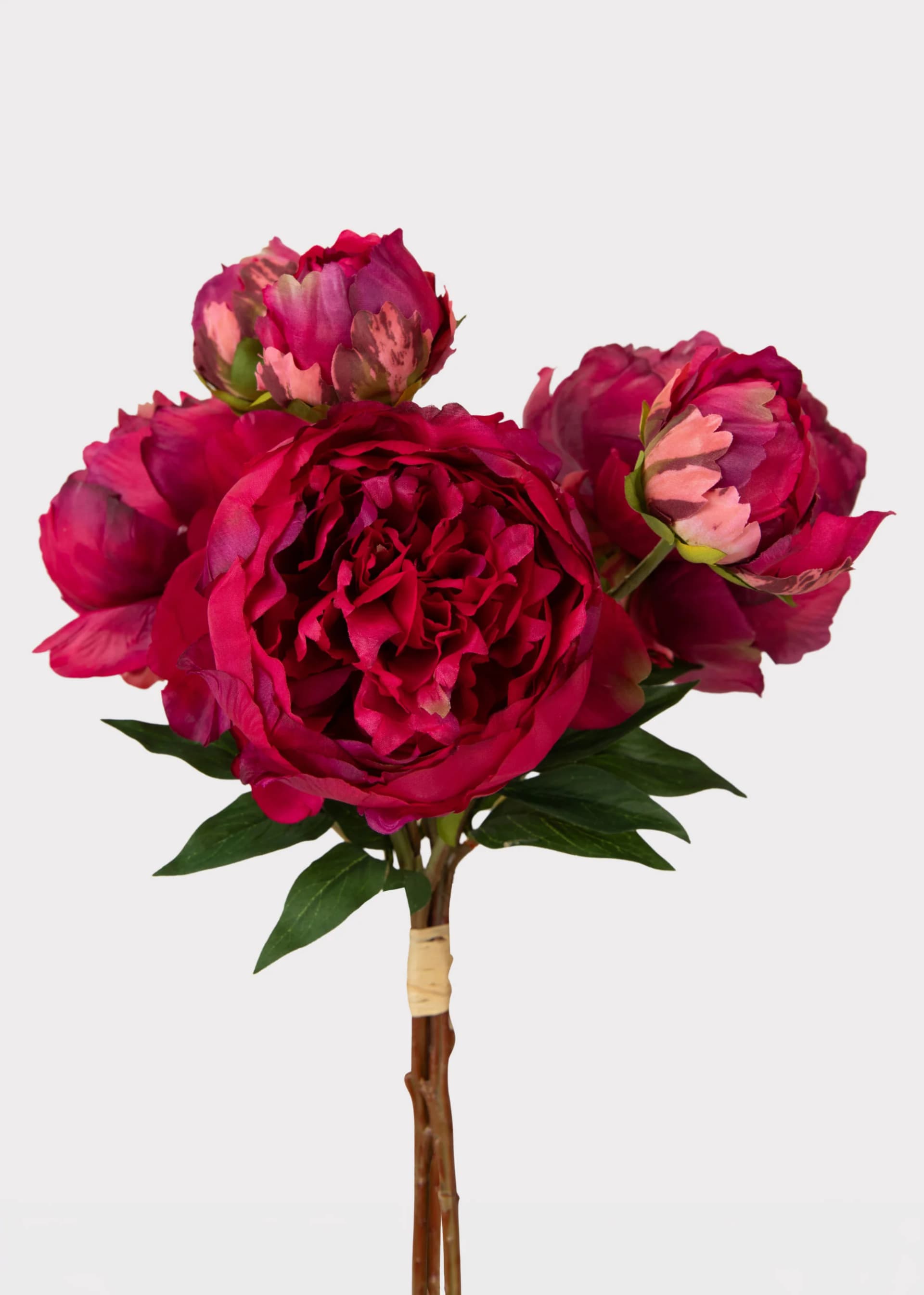 Fuchsia Peony Bouquet of Faux Flowers 21" by Radial
