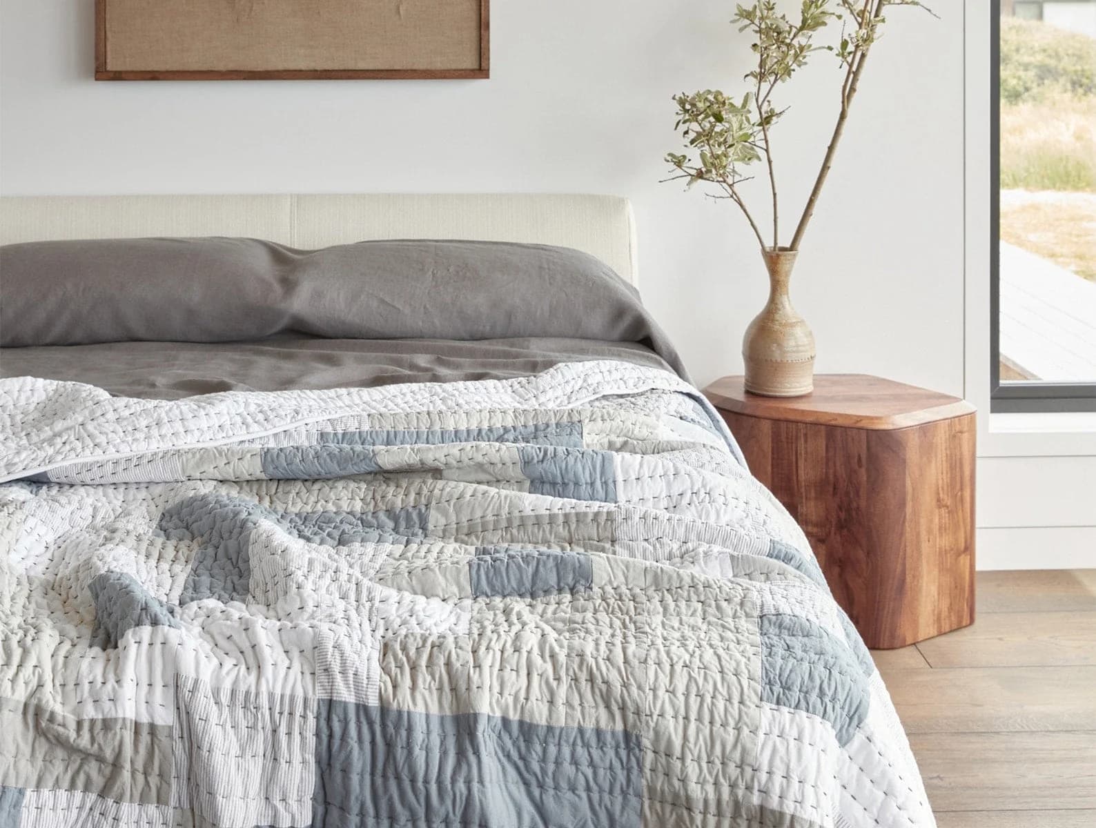 Seascape Patchwork Organic Quilt - Renewed by Recurate