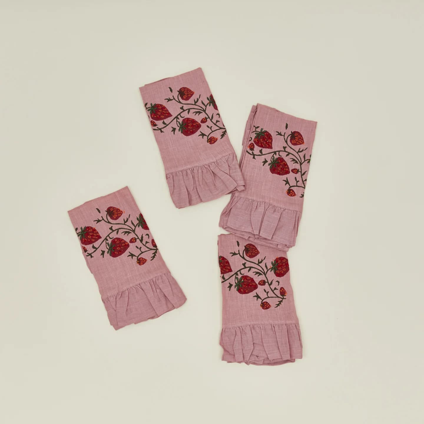 Fraises De Bois Napkins, Set of 4 by Sharland