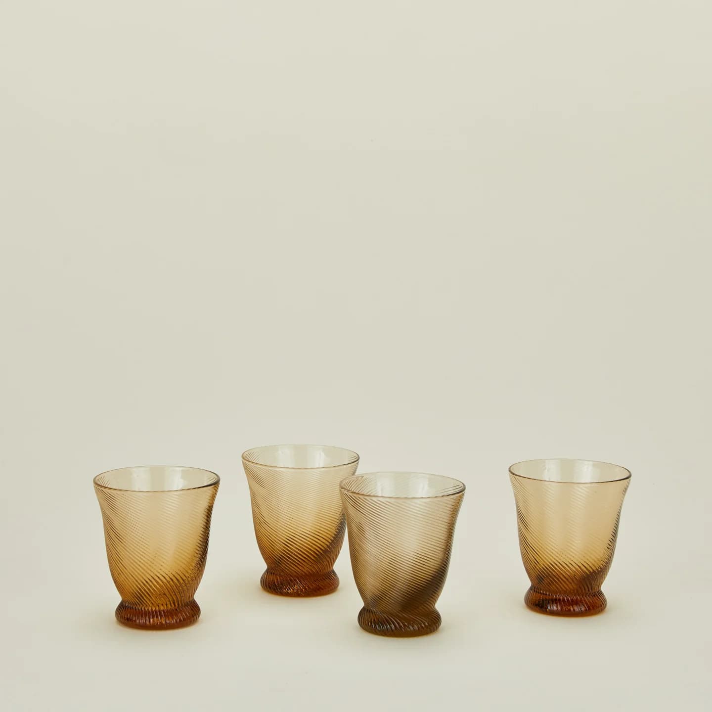 Spiral Tumbler, Set of 4 - Brown by Sharland