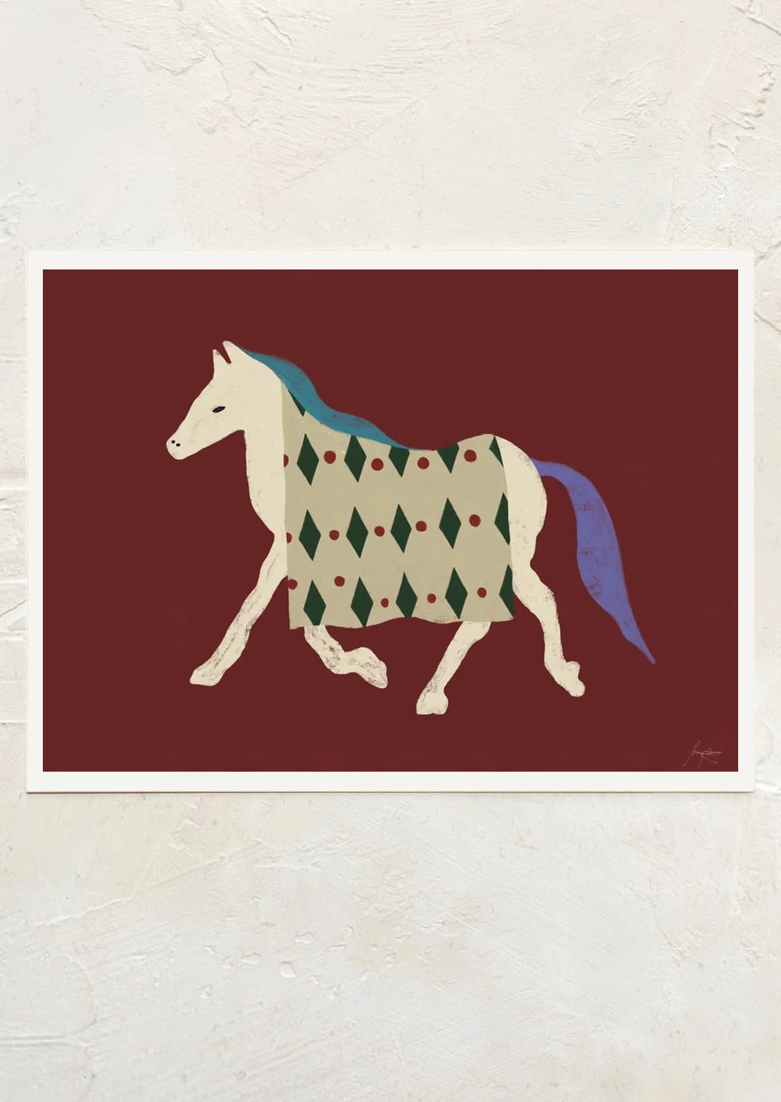 Horse Bordo Print by The Poster Club