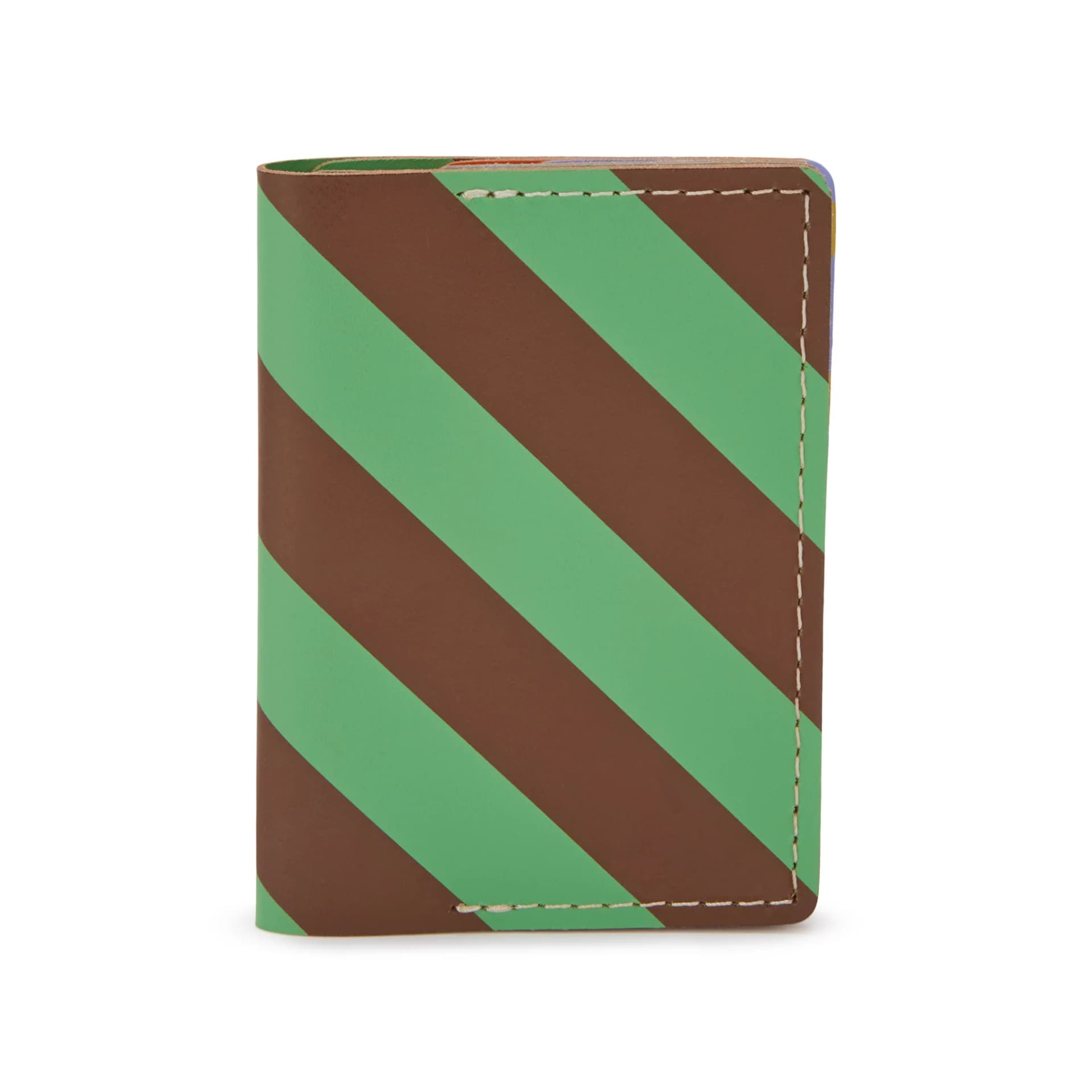 Dusen Dusen Recycled Leather Double Card Holder - Stripe by Vacavaliente